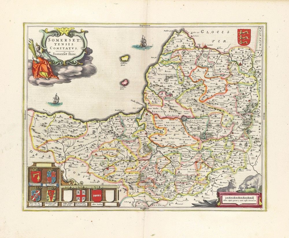 Somersettensis Comitatus - Somerset Shire.