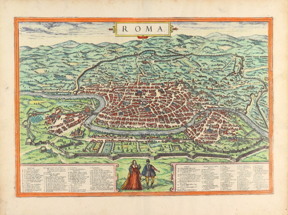 Rome (Roma), by Georg Braun & Frans Hogenberg. | Sanderus Antique Maps ...