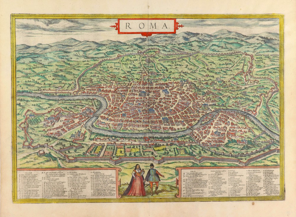 Rome (Roma), by Georg Braun & Frans Hogenberg. | Sanderus Antique Maps ...