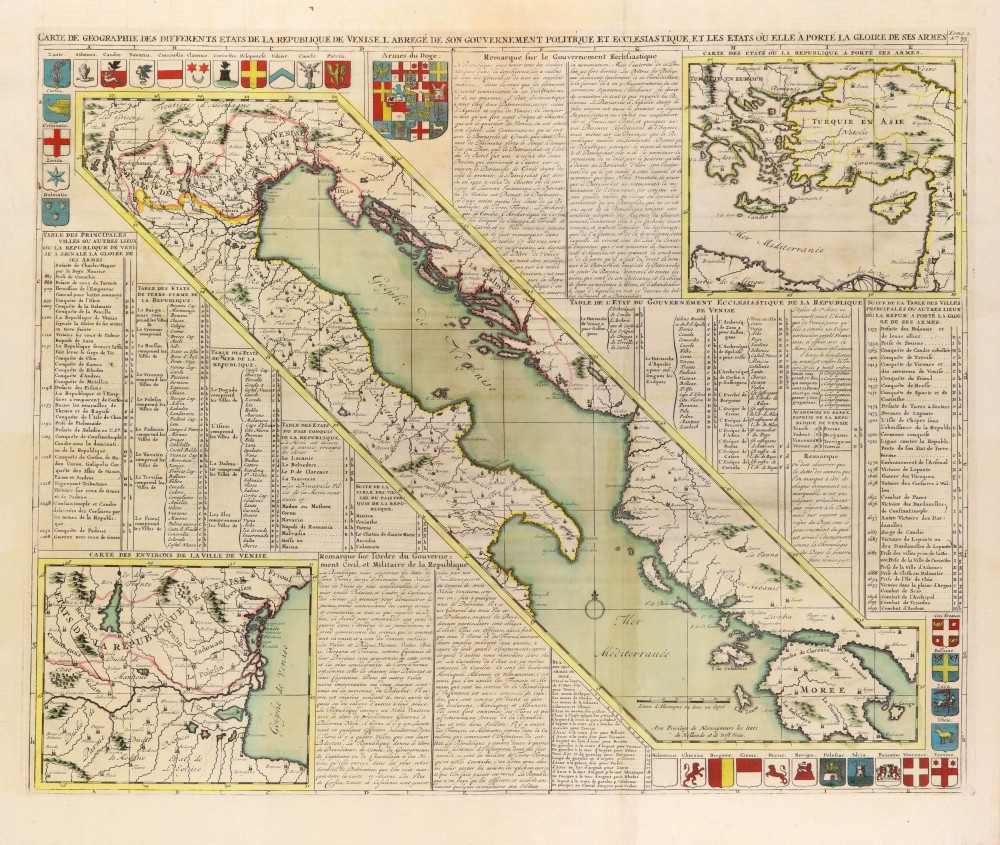Carte de Géographie des differents Etats de la République de Venise, ...
