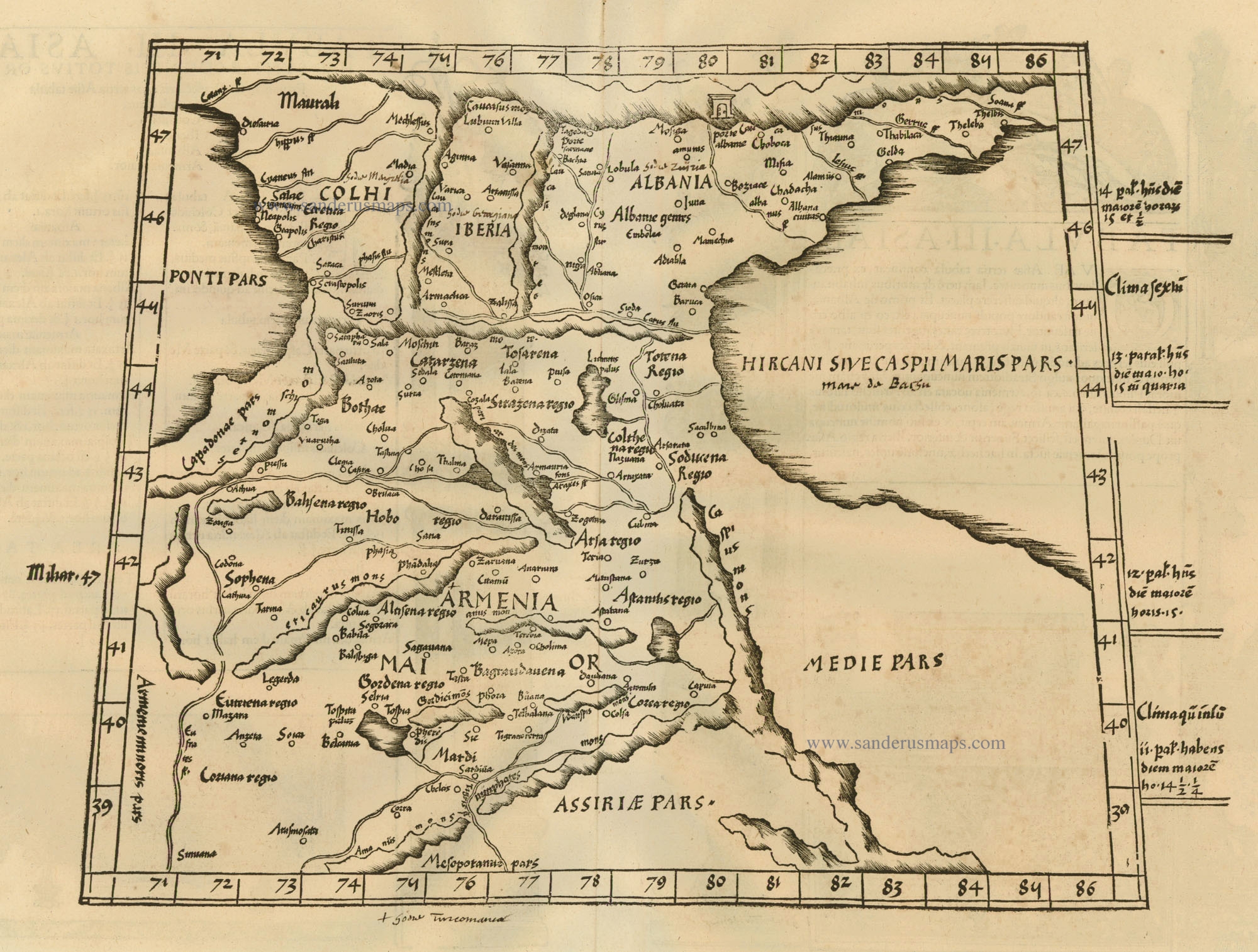 Italy by C. Ptolemeus - L. Fries  Sanderus Antique Maps - Antique Map  Webshop