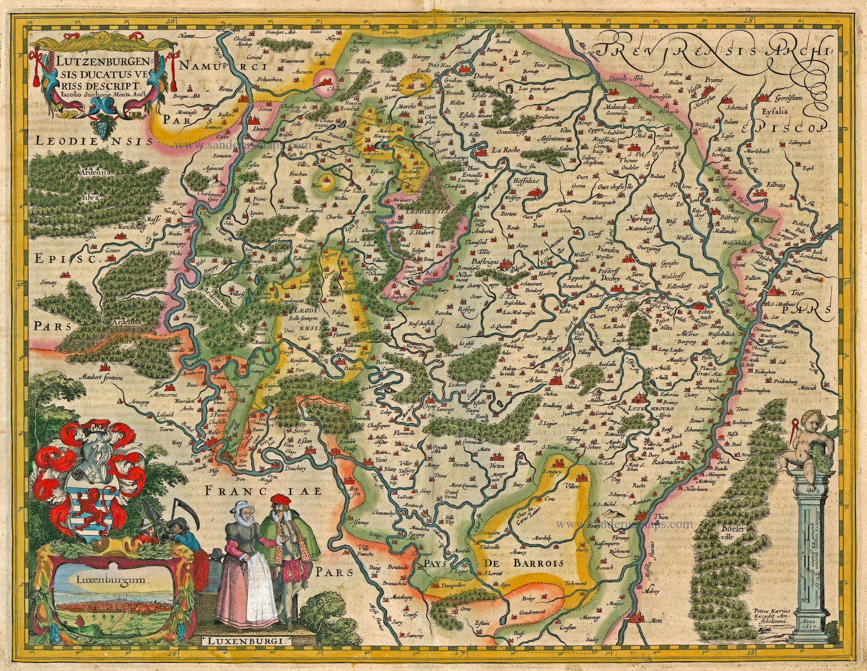 地図・旅行ガイド A Portrait of Luxembourg Old Map of Luxembourg Luxemburg 1581 Vintage Map - VINTAGE
