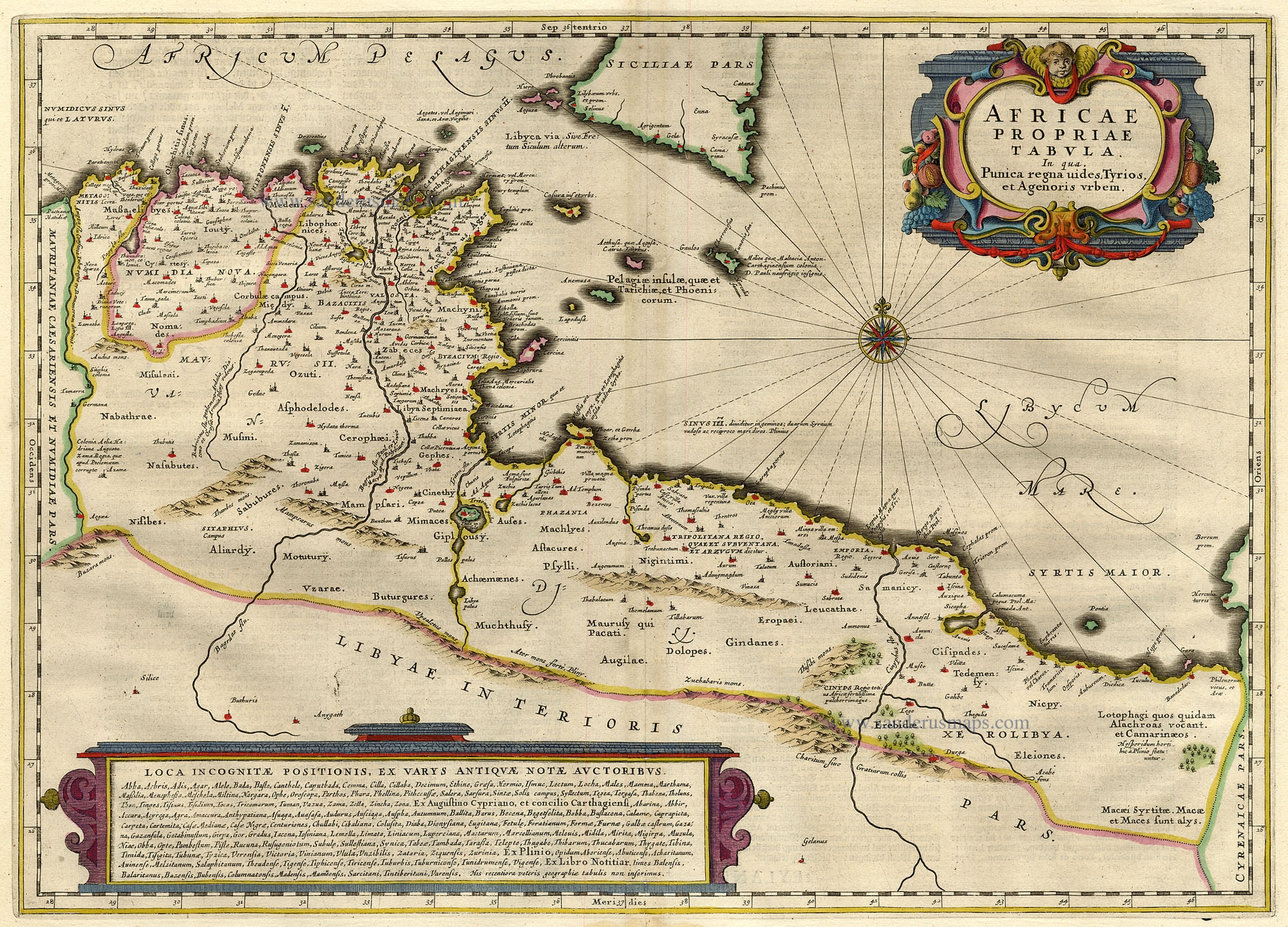 NORTH AFRICA by C. Ptolemeus - L. Fries  Sanderus Antique Maps - Antique  Map Webshop