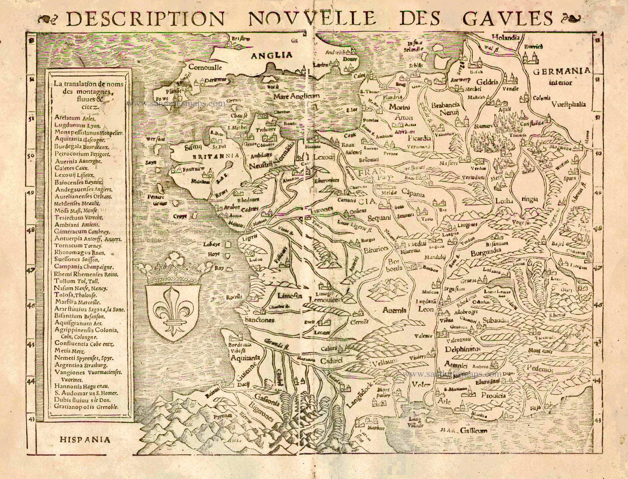 Sold at Auction: Dacia map, by Sebastian Münster, after