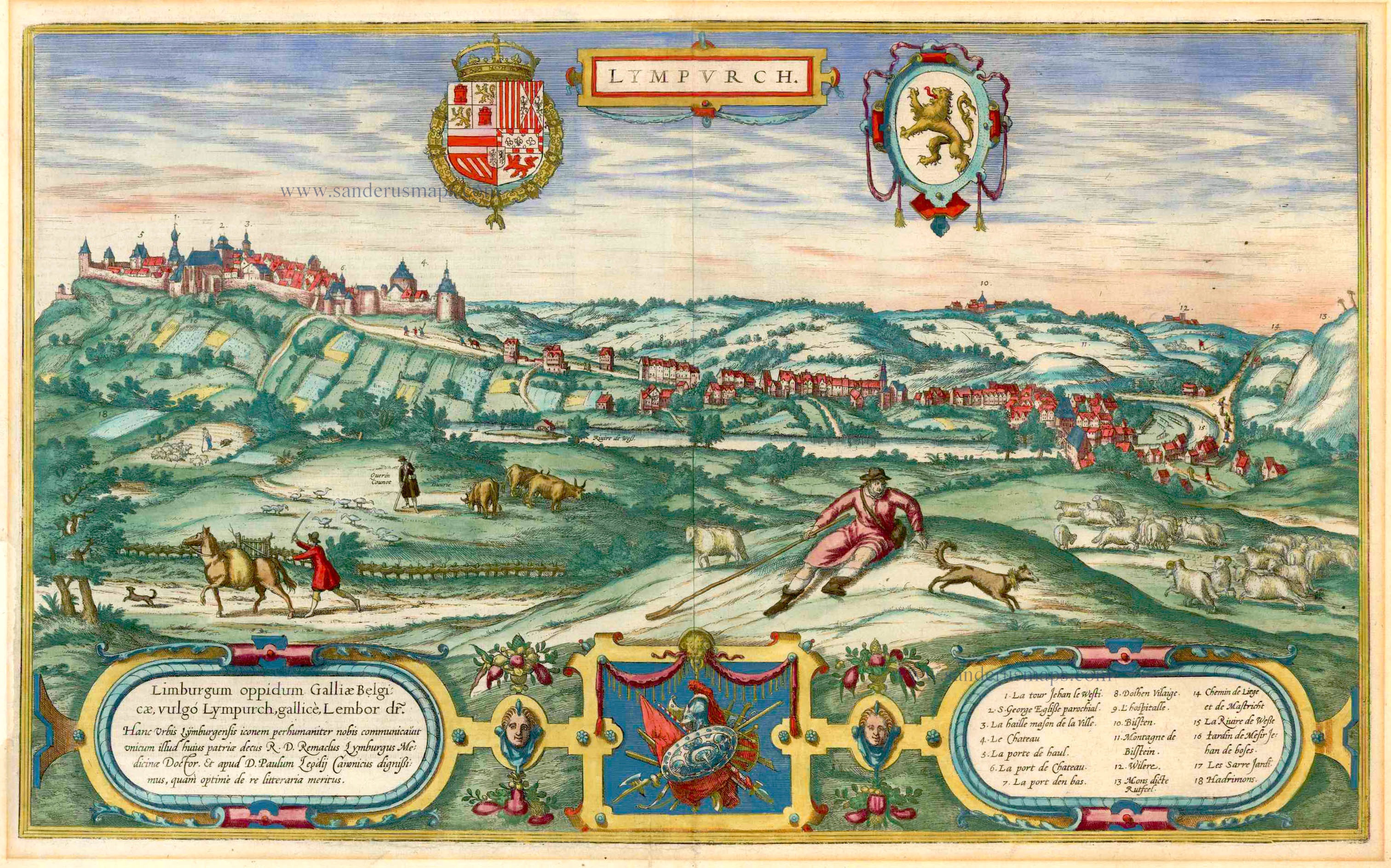 Carte Ancienne Braun & Hogenberg | Dunkerque-Gravelines-Bourbourg | Gravure Sur Cuivre 1575