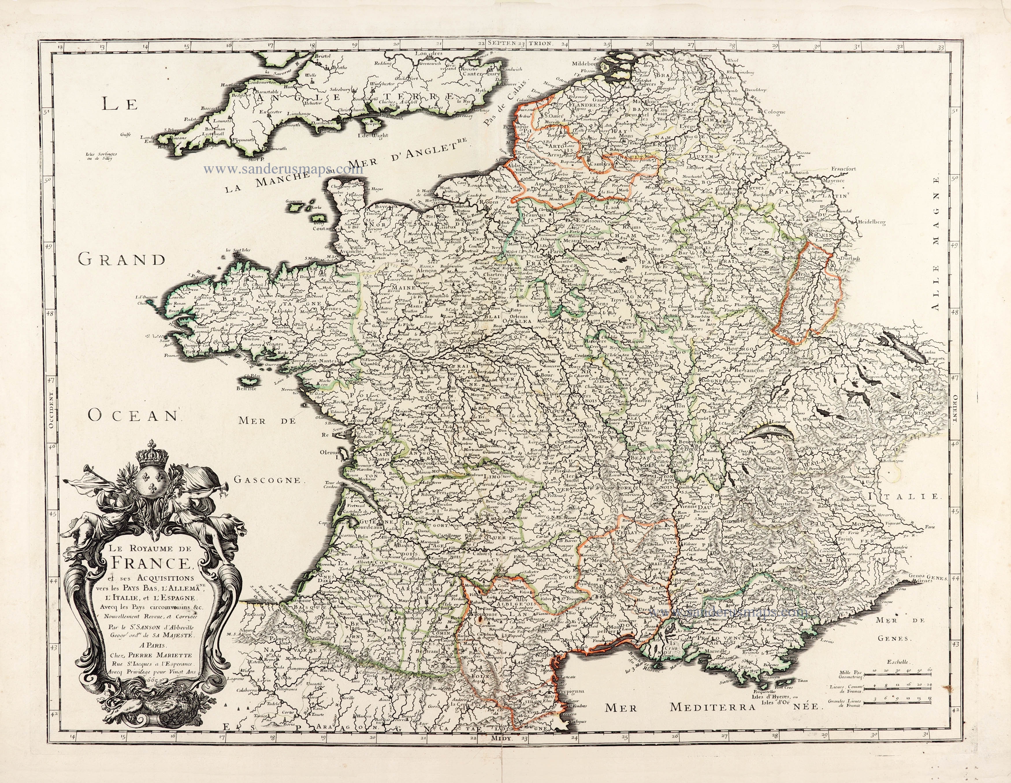 France by Nicolas Sanson. | Sanderus Antique Maps - Antique Map