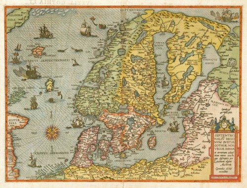 Old, Antique Map Of Scandinavia By G. De Jode | Sanderus Antique Maps ...