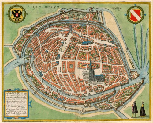 Antique map of Strasbourg by Braun & Hogenberg | Sanderus Antique Maps ...