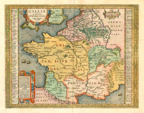 Old, antique map of Ancient France by Ortelius A. | Sanderus Antique ...