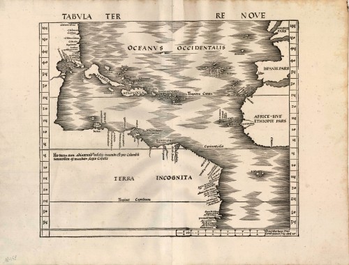 America - Atlantic Ocean by Martin Waldseemüller | Sanderus Antique ...