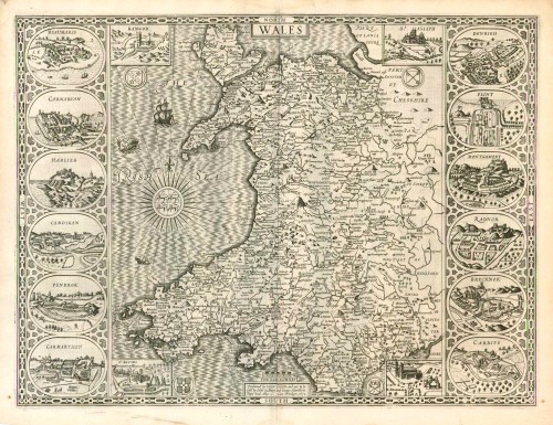 Old Antique Map Of Wales By J. Speed | Sanderus Antique Maps - Antique ...