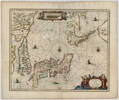 Antique map of Japan by Janssonius J. | Sanderus Antique Maps - Antique ...