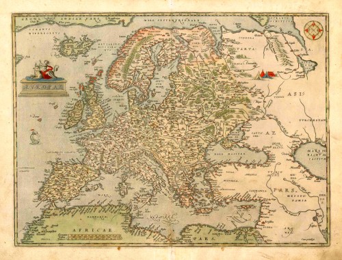 Old antique map of Europe by A. Ortelius | Sanderus Antique Maps ...