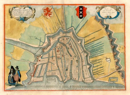 Antique Map City Plan Of Amsterdam By Braun And Hogenberg Sanderus Antique Maps Antique 4712