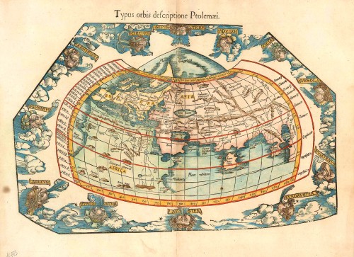 Antique map of the Ptolemaic World by C. Ptolemy - L. Fries | Sanderus ...