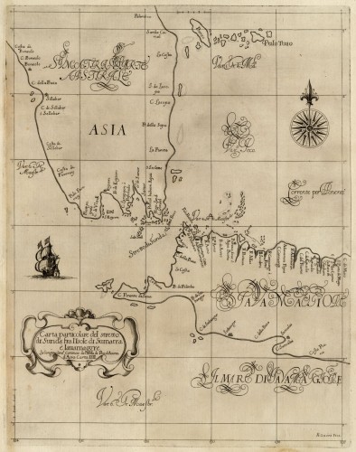 Antique map of Sunda Strait by Dudley, Sir Robert | Sanderus Antique ...