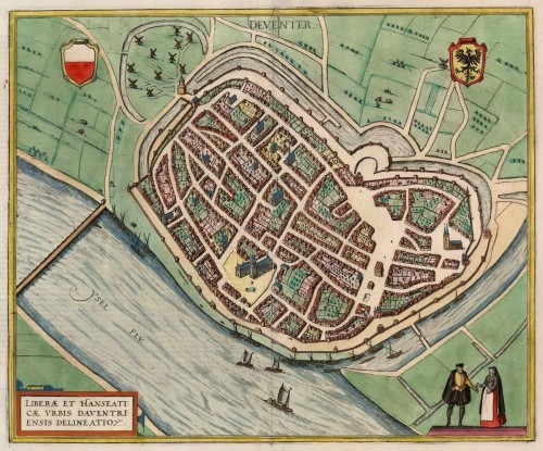 Antique map of Deventer by Braun & Hogenberg | Sanderus Antique Maps ...