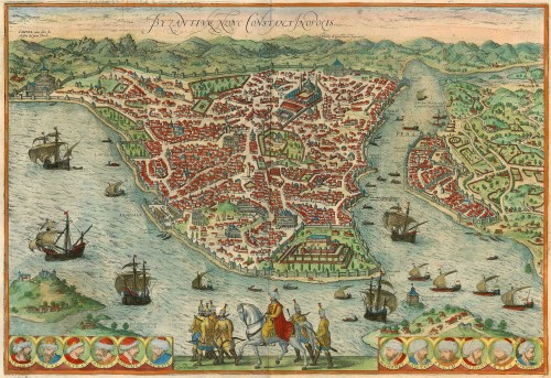 Antique map of Turkey - Constantinople by Braun & Hogenberg | Sanderus ...