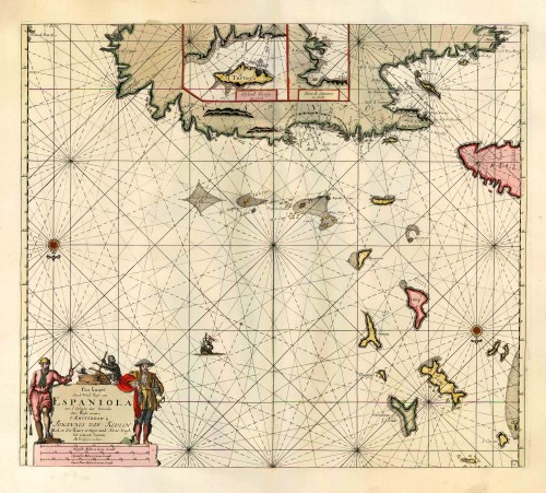 Sea chart of Hispaniola, by Johannes Van Keulen. | Sanderus Antique ...