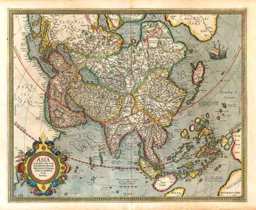 Asia, by Gerard Mercator. | Sanderus Antique Maps - Antique Map Webshop