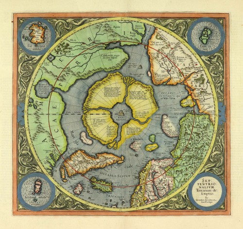 North Pole, by Gerard Mercator. | Sanderus Antique Maps - Antique Map ...