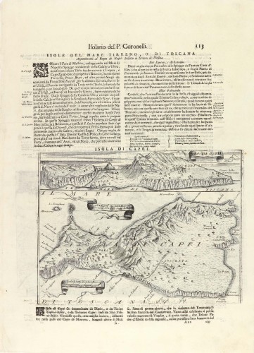 Profile and map of Capri [on verso:] bird's-eye view plan of Naples ...