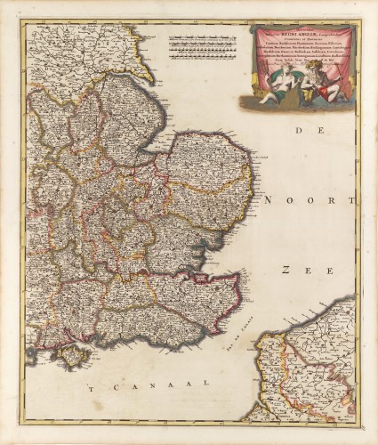 Antique map of East England by Frederick de Wit | Sanderus Antique Maps ...