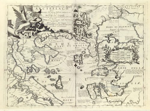 Aegean Sea, by Vincenzo Coronelli. | Sanderus Antique Maps - Antique ...