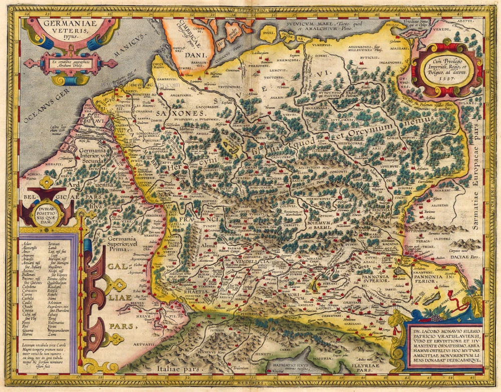 Old, antique map of Germania by Ortelius A. | Sanderus Antique Maps ...