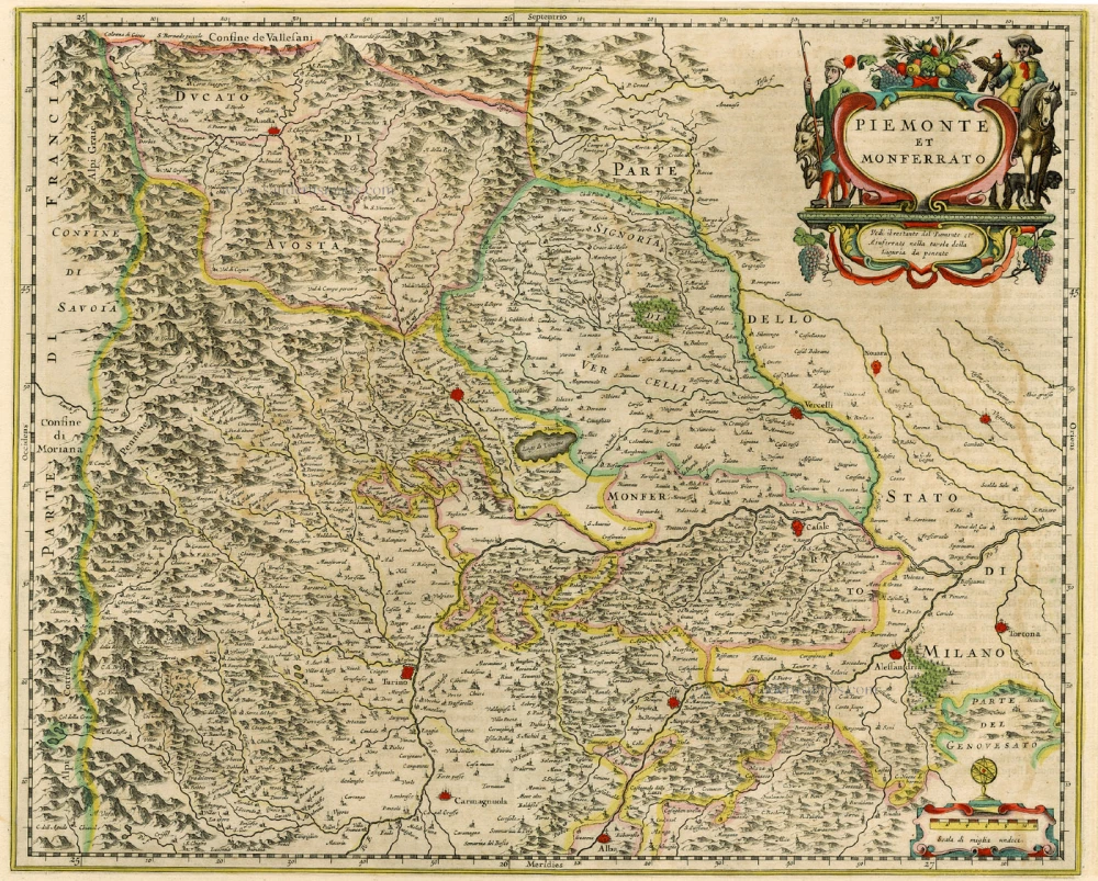 Antique map of Piemonte - Monferrato by Janssonius J. | Sanderus ...