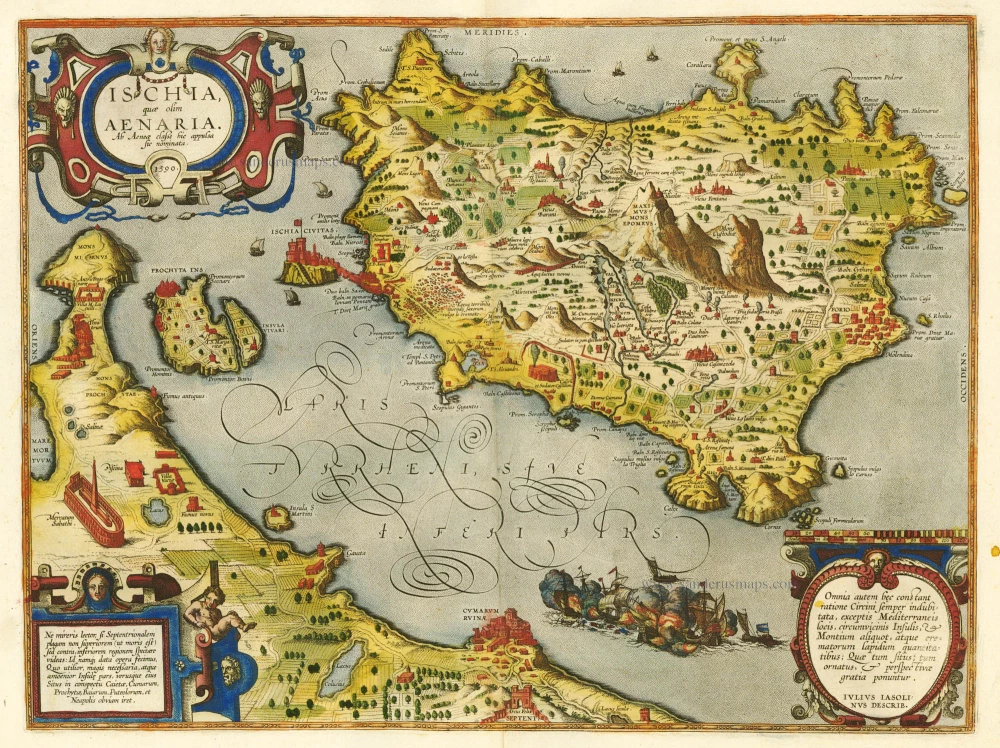 Ischia By A Ortelius Sanderus Antique Maps Antique Map Webshop