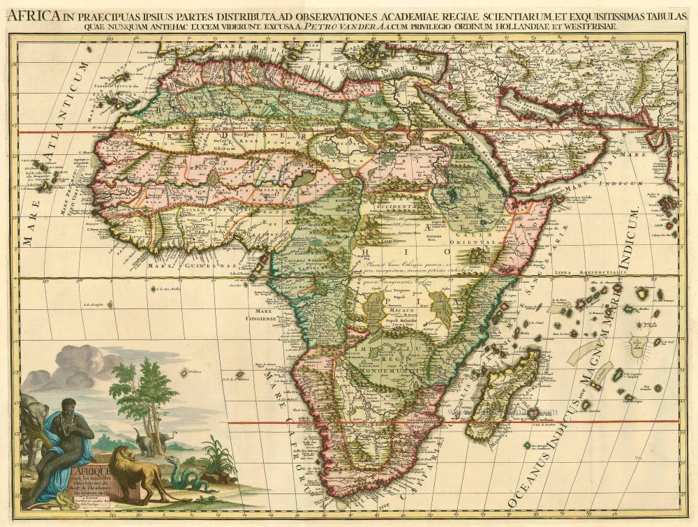 Antique map of Africa by Van der Aa P. | Sanderus Antique Maps ...