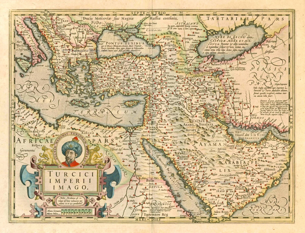 Ottoman Empire by Gerard Mercator - Jodocus Hondius | Sanderus Antique ...
