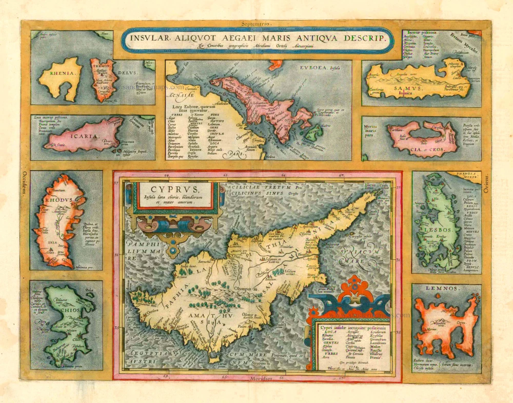 Old, antique map of the Mediterranean Sea - Middle East by Ottens R. & J.