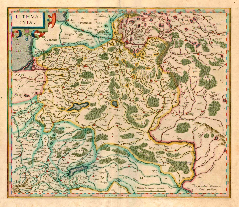 Antique Map Of Lithuania By G Mercator Sanderus Antique Maps   M12567.webp