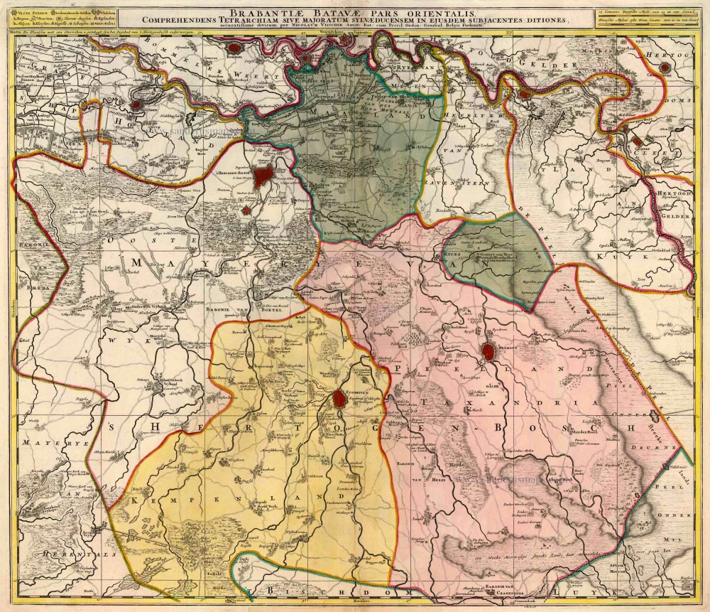 Antique Map Of Northern Brabant By Visscher N II Sanderus Antique   M13201.webp