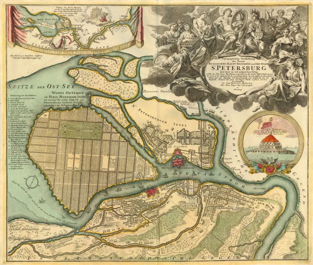 Antique Map Of Russia - St. Petersburg By Homann J.B. | Sanderus ...