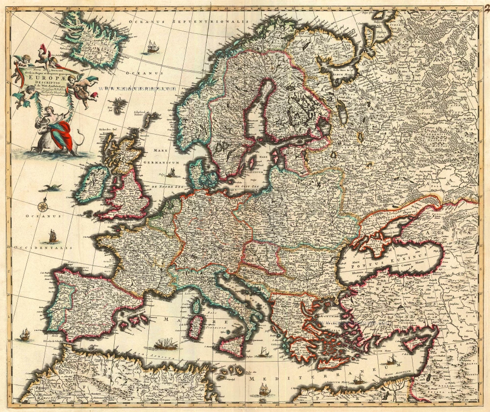 Antique map of Europe by F. de Wit | Sanderus Antique Maps - Antique ...