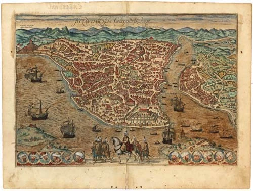 Antique Map - Bird's-eye View Of Constantinople (Istanbul) By Braun And ...