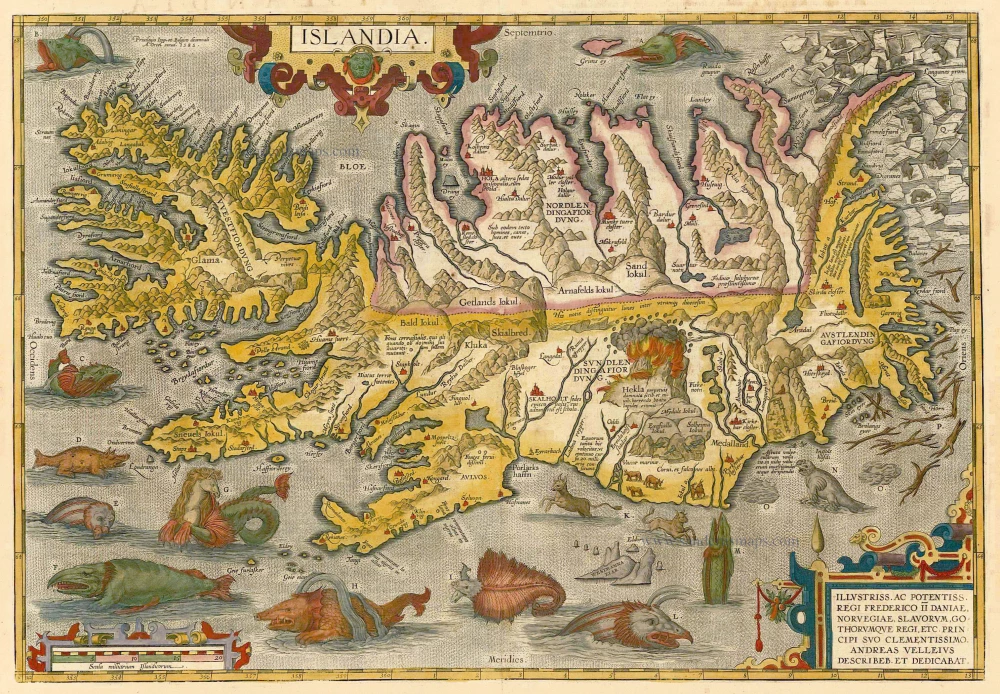 Antique map of Iceland by Ortelius A. | Sanderus Antique Maps - Antique ...