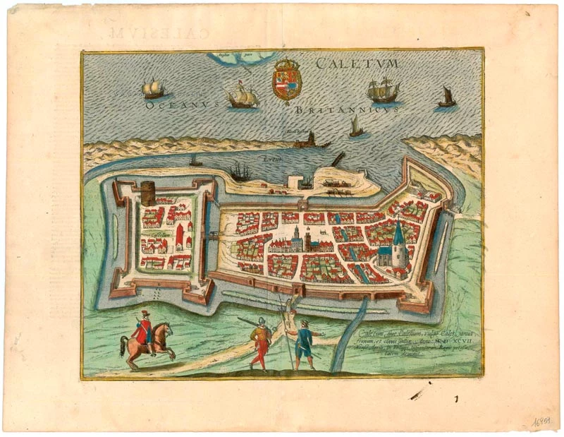 Old antique plan of Calais by Braun & Hogenberg | Sanderus Antique Maps ...