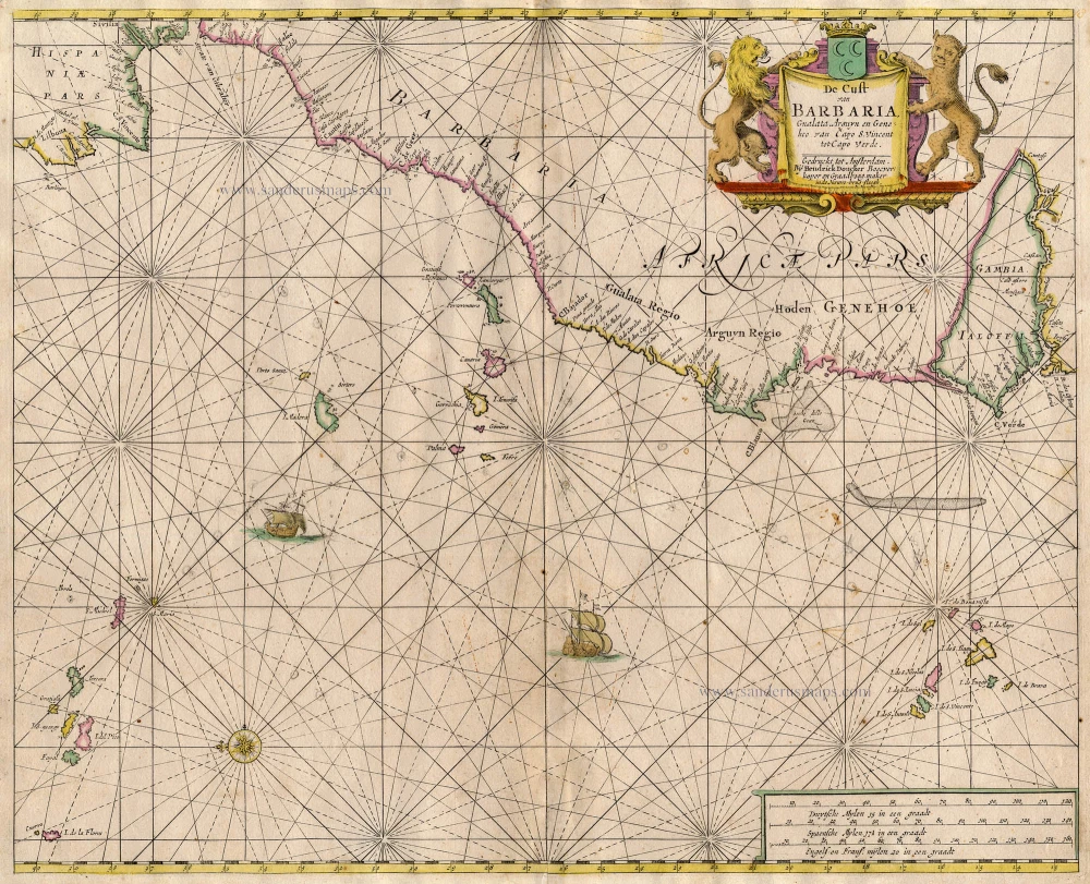 Antique map of North-West African Coast by Doncker H. | Sanderus ...