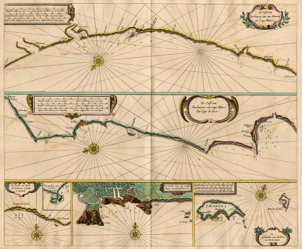 Antique Map Of North-west African Coast By Goos P. 