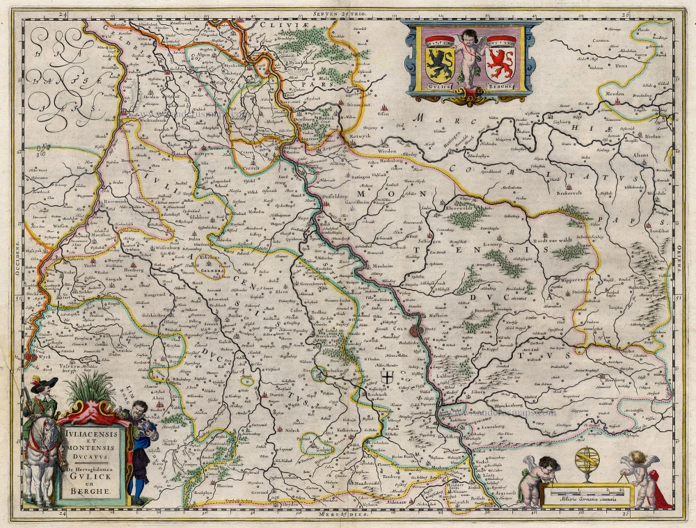 Antique map of Jülich and Berg by Blaeu W. | Sanderus Antique Maps ...