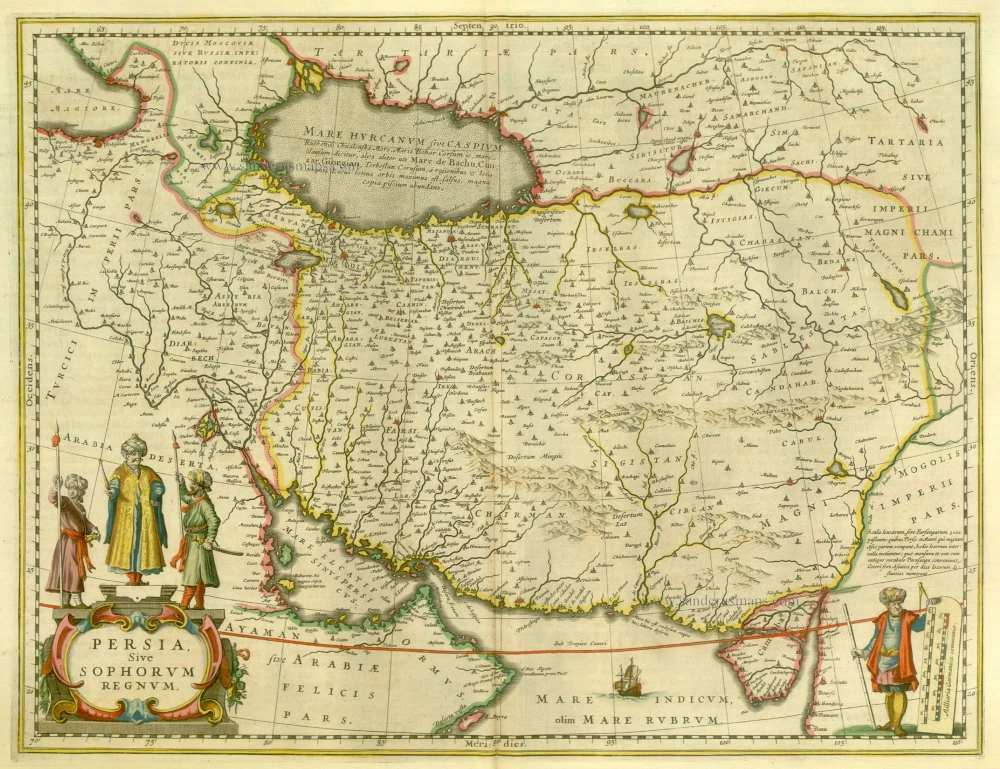 Antique Map Of Persia By Janssonius J. | Sanderus Antique Maps ...