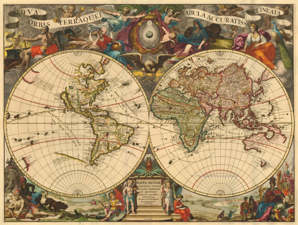 Antique map of World by Van der Aa P. | Sanderus Antique Maps - Antique ...