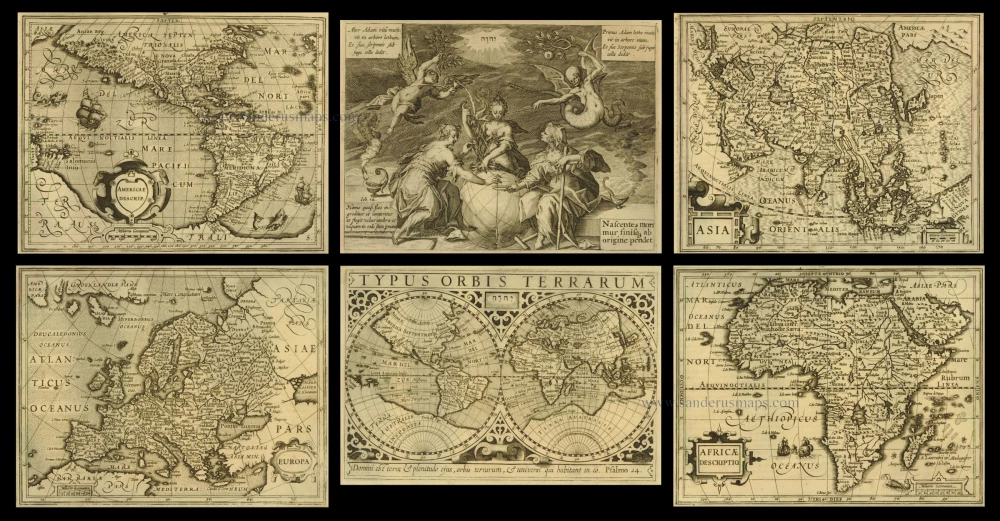 Antique map of World and Continents by Mercator - Hondius - Jans ...