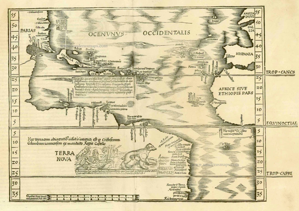 Antique map of Eastern America with Atlantic Ocean by Fries L ...