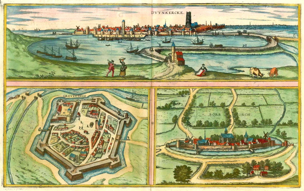Antique map of Saint-Germain-en-Laye and Fontainebleau