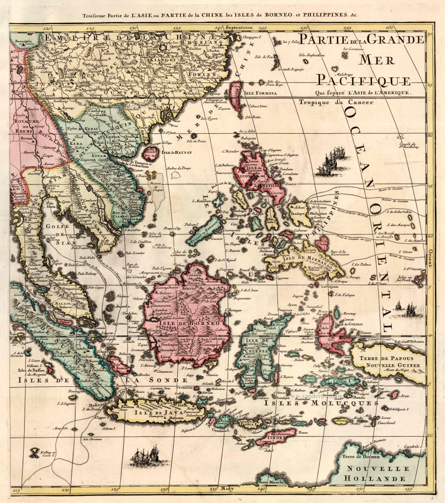 Antique map of Southeast Asia by Jaillot - Covens & Mortie | Sanderus ...